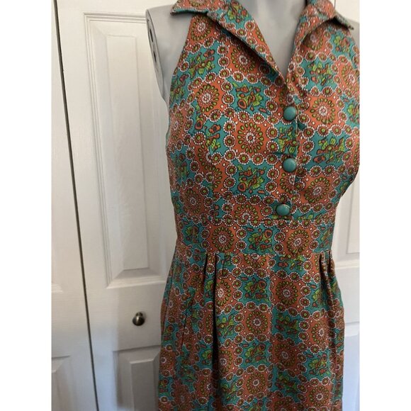 Anthropologie Leifsdottir Multicolor Pattern Print Reto Dress Size 4 - Picture 5 of 7
